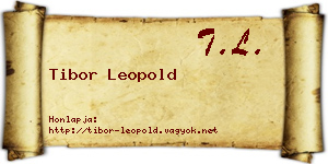 Tibor Leopold névjegykártya